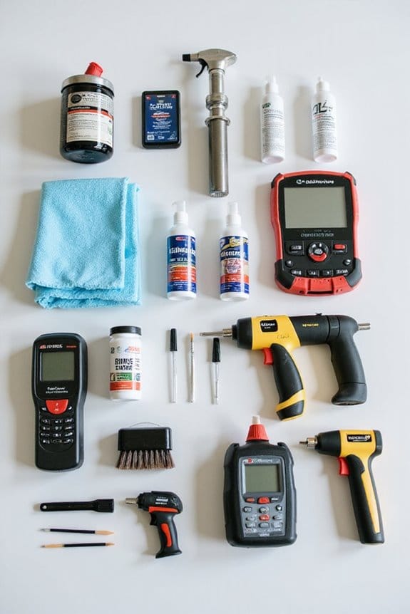 cleaning supplies for testing