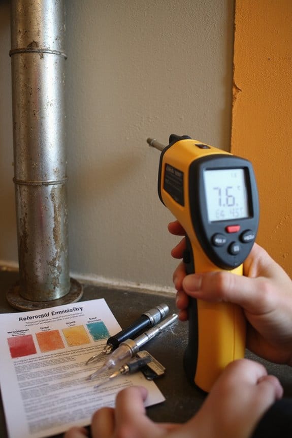 infrared thermometer emissivity adjustments