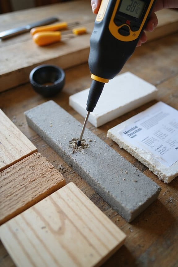 material type affects readings
