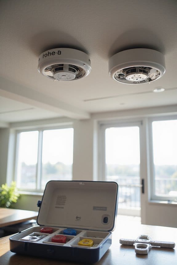 smoke and heat detectors